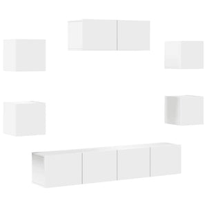7-tlg. TV-Schrank-Set Weiß Holzwerkstoff