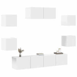 7-tlg. TV-Schrank-Set Weiß Holzwerkstoff
