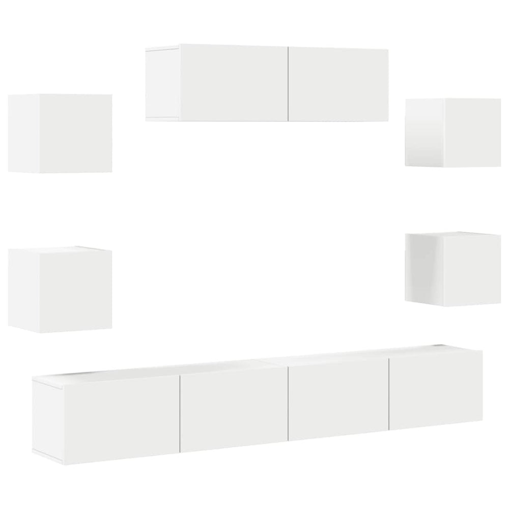 7-tlg. TV-Schrank-Set Weiß Holzwerkstoff