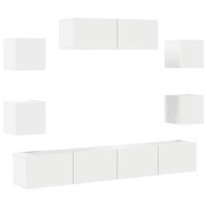 7-tlg. TV-Schrank-Set Weiß Holzwerkstoff