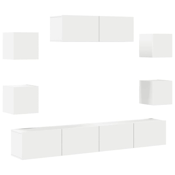 7-tlg. TV-Schrank-Set Weiß Holzwerkstoff