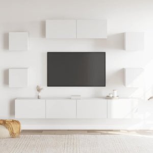 7-tlg. TV-Schrank-Set Weiß Holzwerkstoff