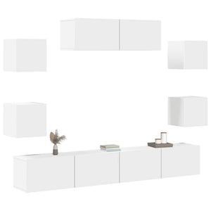 7-tlg. TV-Schrank-Set Weiß Holzwerkstoff