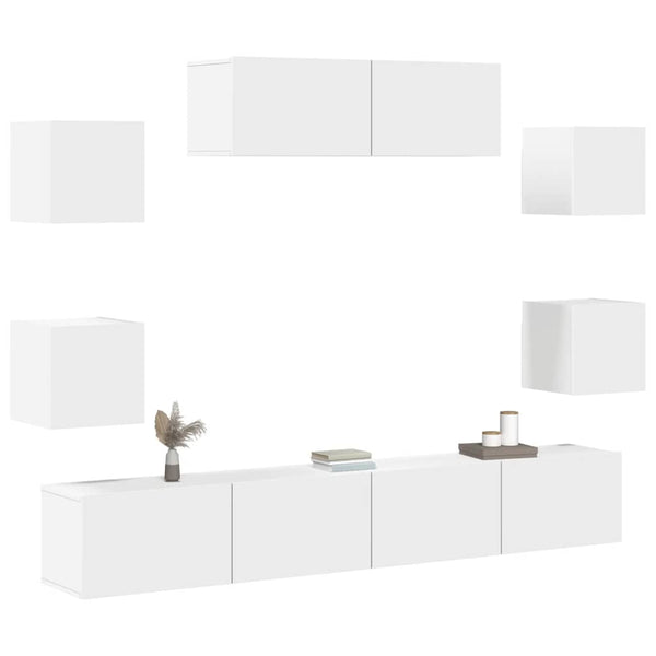 7-tlg. TV-Schrank-Set Weiß Holzwerkstoff