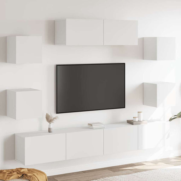 7-tlg. TV-Schrank-Set Weiß Holzwerkstoff