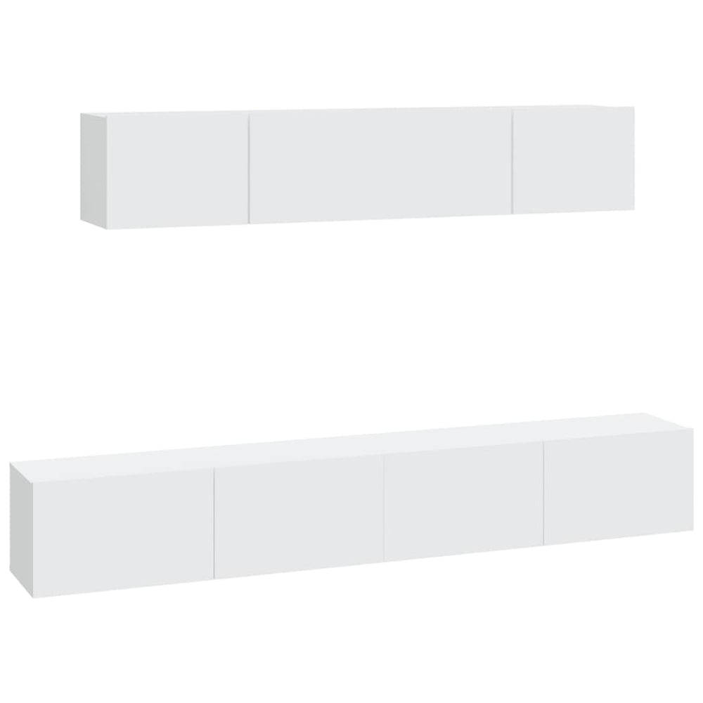 4-tlg. TV-Schrank-Set Weiß Holzwerkstoff