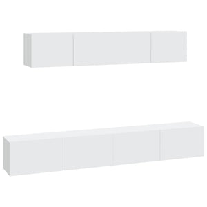 4-tlg. TV-Schrank-Set Weiß Holzwerkstoff