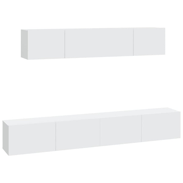 4-tlg. TV-Schrank-Set Weiß Holzwerkstoff