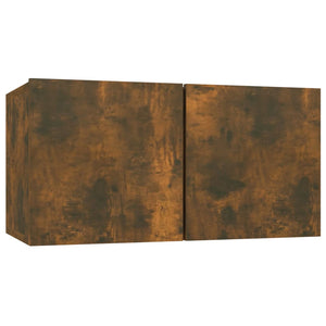4-tlg. TV-Schrank-Set Räuchereiche Holzwerkstoff