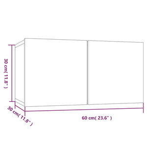 4-tlg. TV-Schrank-Set Räuchereiche Holzwerkstoff