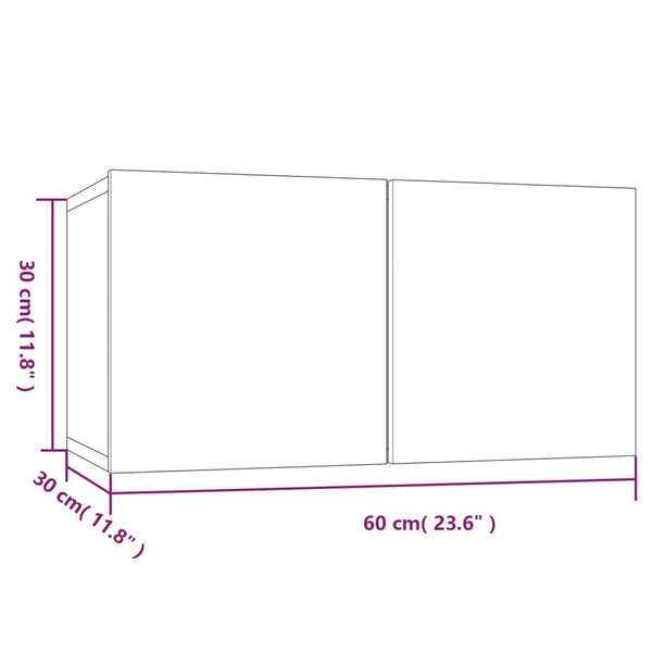 4-tlg. TV-Schrank-Set Räuchereiche Holzwerkstoff