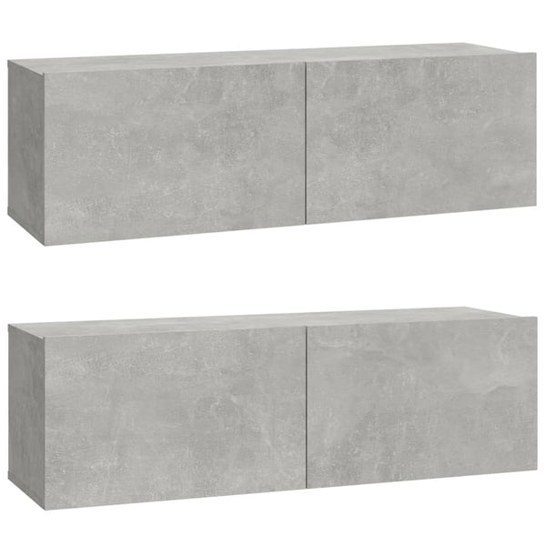 4-tlg. TV-Schrank-Set Betongrau Holzwerkstoff