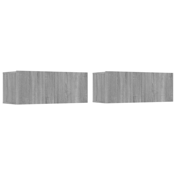 4-tlg. TV-Schrank-Set Grau Sonoma Holzwerkstoff