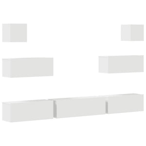 7-tlg. TV-Schrank-Set Weiß Holzwerkstoff