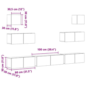7-tlg. TV-Schrank-Set Weiß Holzwerkstoff