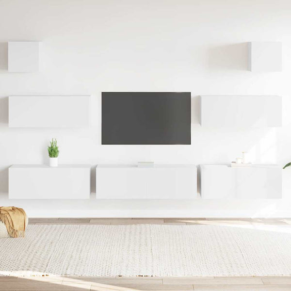 7-tlg. TV-Schrank-Set Weiß Holzwerkstoff
