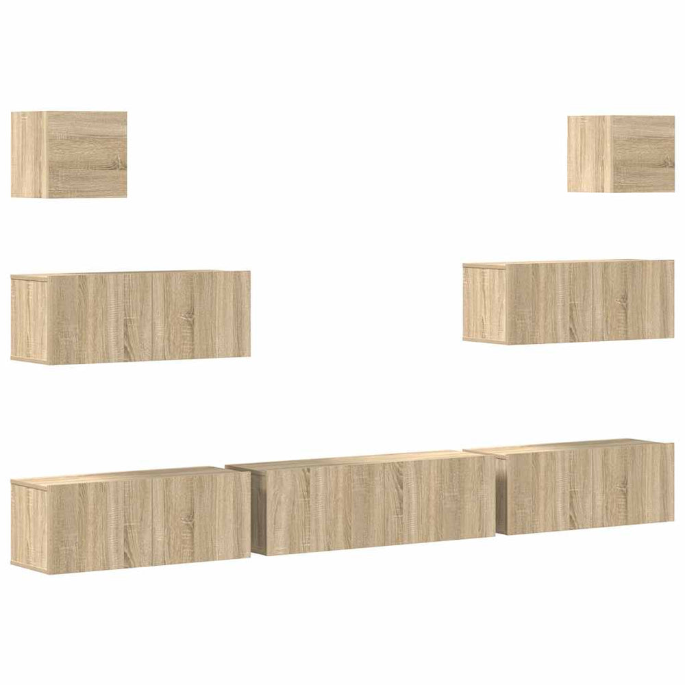 7-tlg. TV-Schrank-Set Sonoma-Eiche Holzwerkstoff