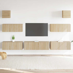 7-tlg. TV-Schrank-Set Sonoma-Eiche Holzwerkstoff