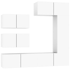 6-tlg. TV-Schrank-Set Weiß Holzwerkstoff