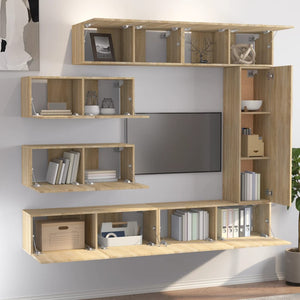 7-tlg. TV-Schrank-Set Sonoma-Eiche Holzwerkstoff