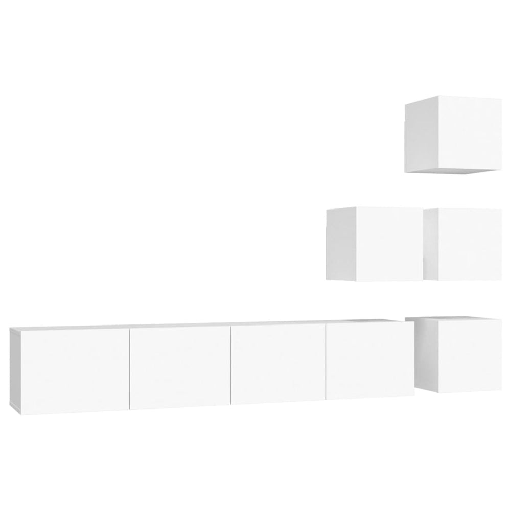 TV-Wandschrank Weiß Holzwerkstoff