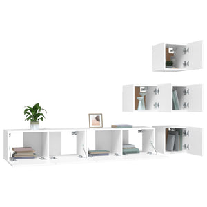 TV-Wandschrank Weiß Holzwerkstoff