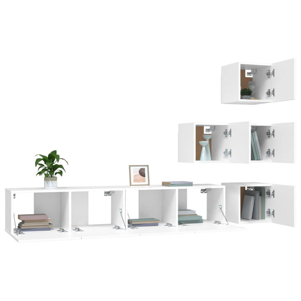 TV-Wandschrank Weiß Holzwerkstoff