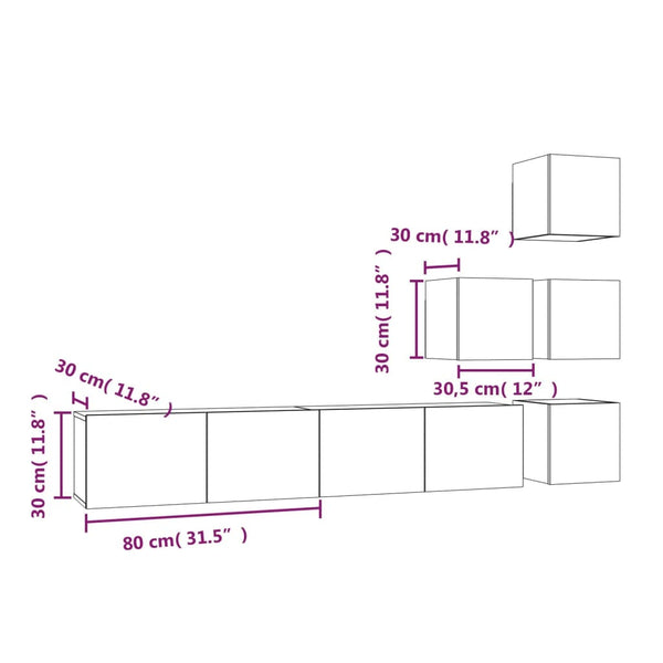 TV-Wandschrank Betongrau Holzwerkstoff