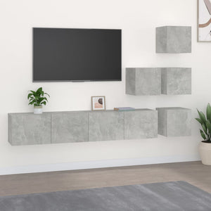 TV-Wandschrank Betongrau Holzwerkstoff