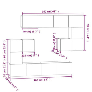 TV-Wandschrank Grau Sonoma Holzwerkstoff