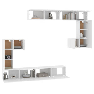 TV-Wandschrank Weiß Holzwerkstoff