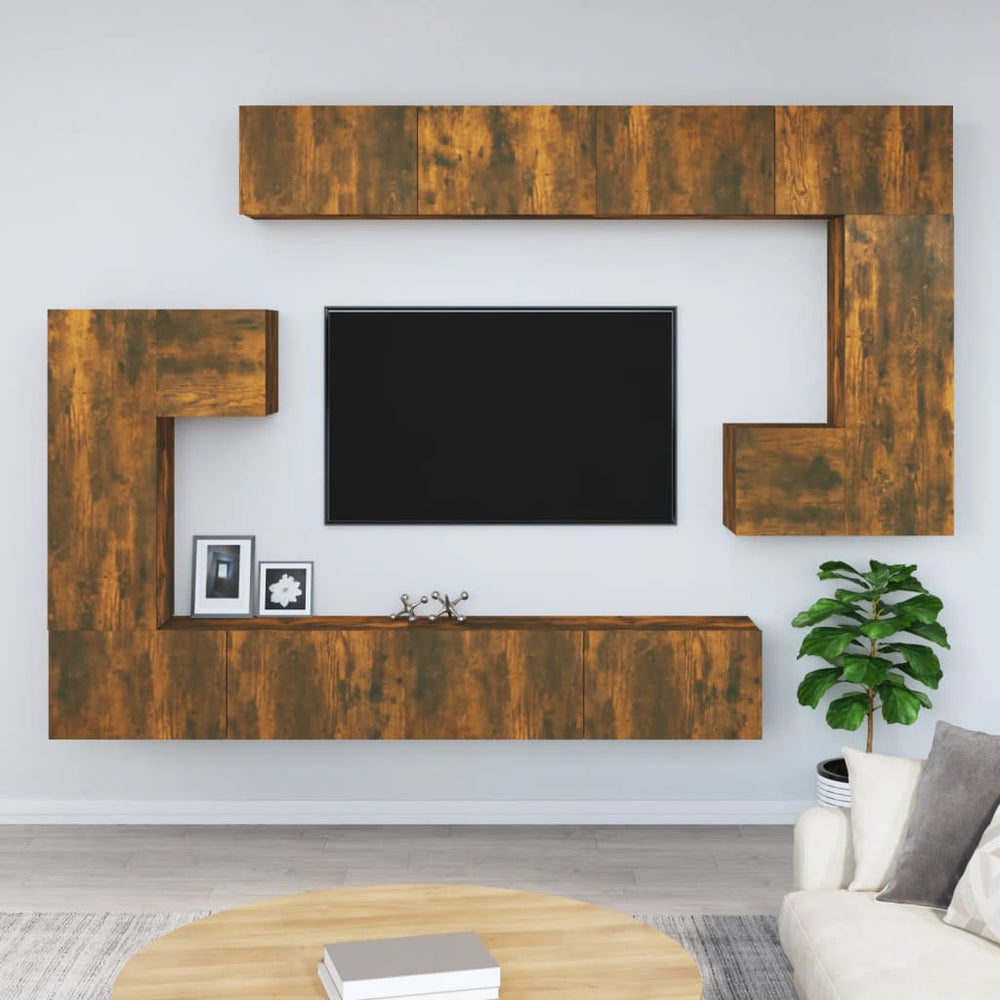 TV-Wandschrank Räuchereiche Holzwerkstoff