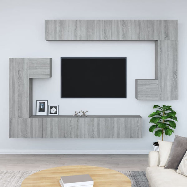 TV-Wandschrank Grau Sonoma Holzwerkstoff