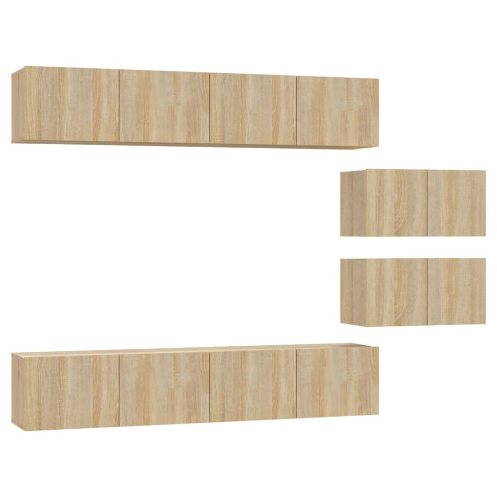6-tlg. TV-Schrank-Set Sonoma-Eiche Holzwerkstoff
