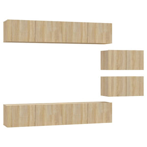 6-tlg. TV-Schrank-Set Sonoma-Eiche Holzwerkstoff