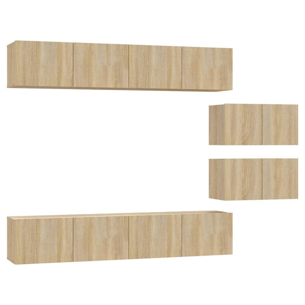 6-tlg. TV-Schrank-Set Sonoma-Eiche Holzwerkstoff