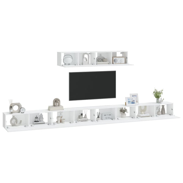 6-tlg. TV-Schrank-Set Weiß Holzwerkstoff