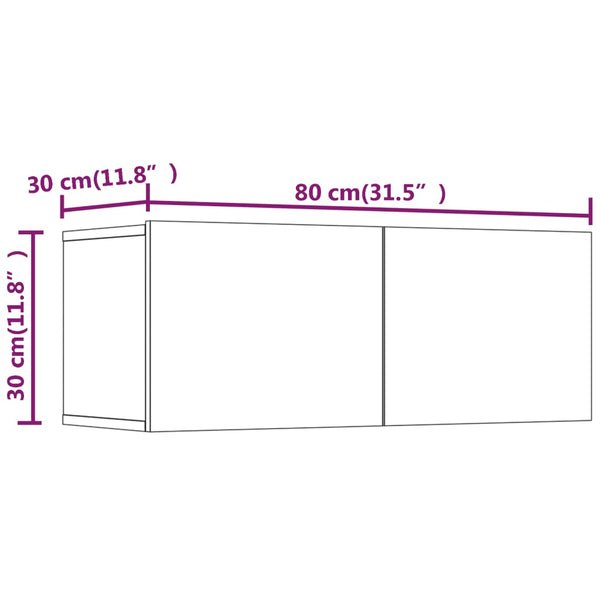 6-tlg. TV-Schrank-Set Betongrau Holzwerkstoff