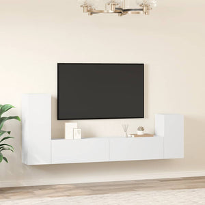 4-tlg. TV-Schrank-Set Weiß Holzwerkstoff