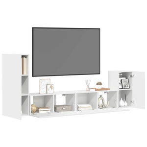 4-tlg. TV-Schrank-Set Weiß Holzwerkstoff
