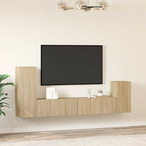 4-tlg. TV-Schrank-Set Sonoma-Eiche Holzwerkstoff