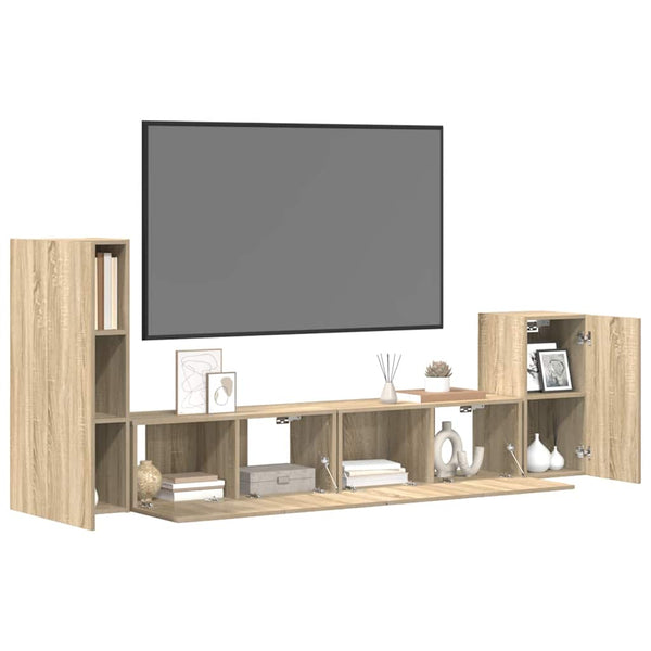 4-tlg. TV-Schrank-Set Sonoma-Eiche Holzwerkstoff