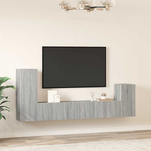4-tlg. TV-Schrank-Set Grau Sonoma Holzwerkstoff