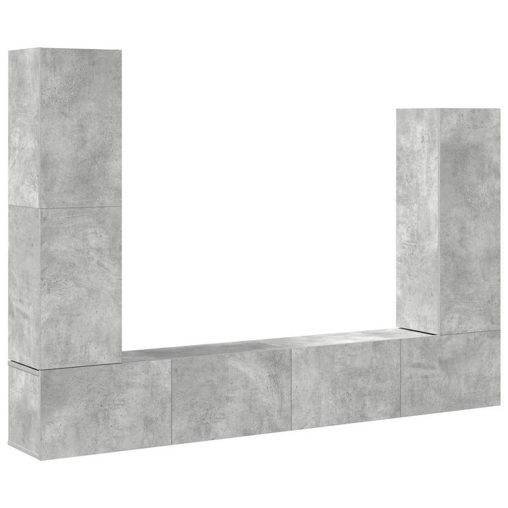 4-tlg. TV-Schrank-Set Betongrau Holzwerkstoff