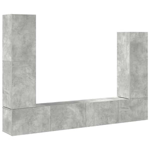 4-tlg. TV-Schrank-Set Betongrau Holzwerkstoff
