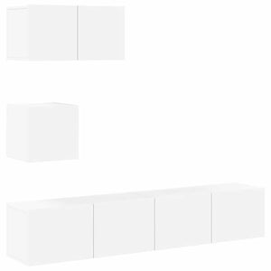 4-tlg. TV-Schrank-Set Weiß Holzwerkstoff