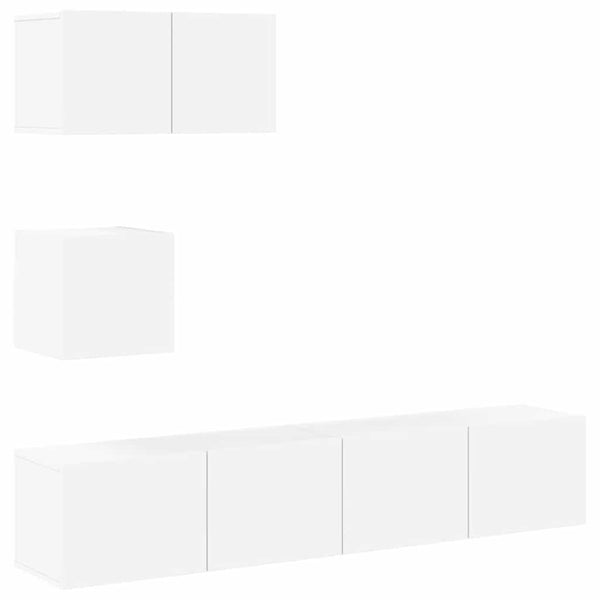 4-tlg. TV-Schrank-Set Weiß Holzwerkstoff