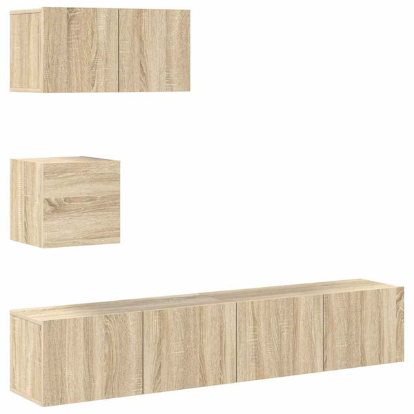 4-tlg. TV-Schrank-Set Sonoma-Eiche Holzwerkstoff