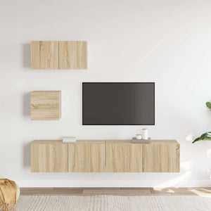 4-tlg. TV-Schrank-Set Sonoma-Eiche Holzwerkstoff