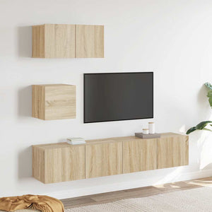4-tlg. TV-Schrank-Set Sonoma-Eiche Holzwerkstoff